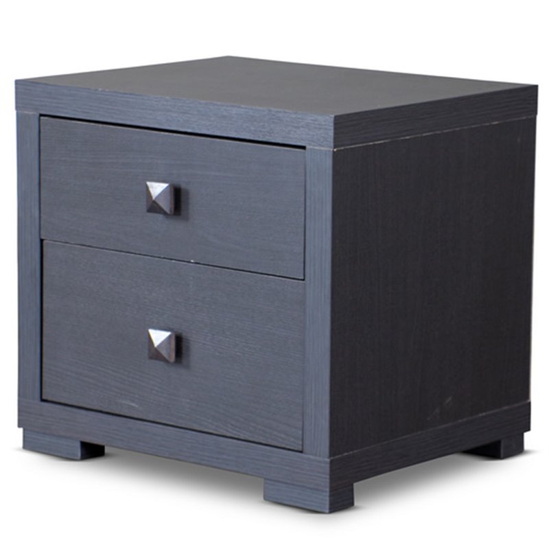 Baxton Studio Silverstone 2 Drawer Nightstand in Espresso