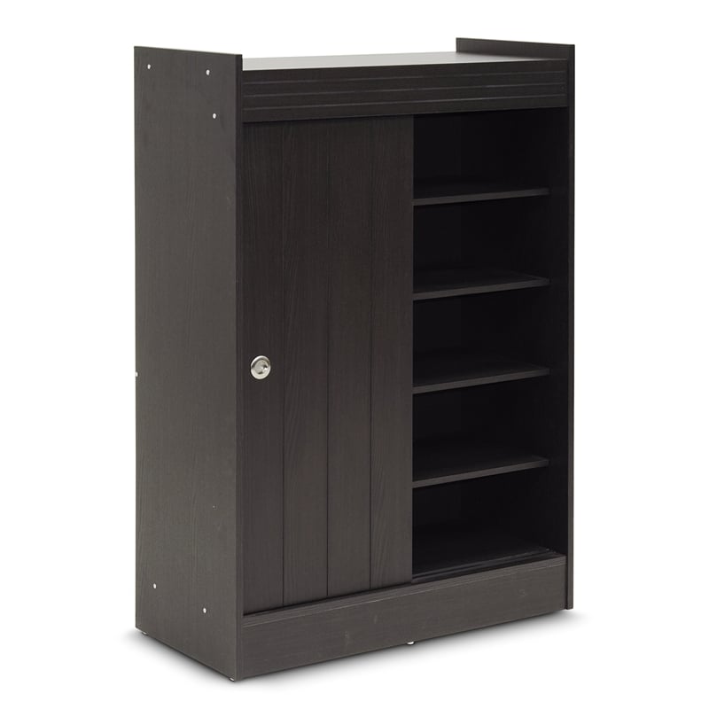 Baxton Studio Shoe Cabinet in Espresso
