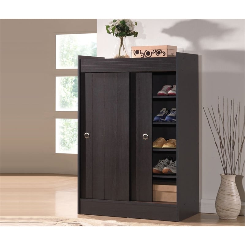 Baxton Studio Shoe Cabinet in Espresso