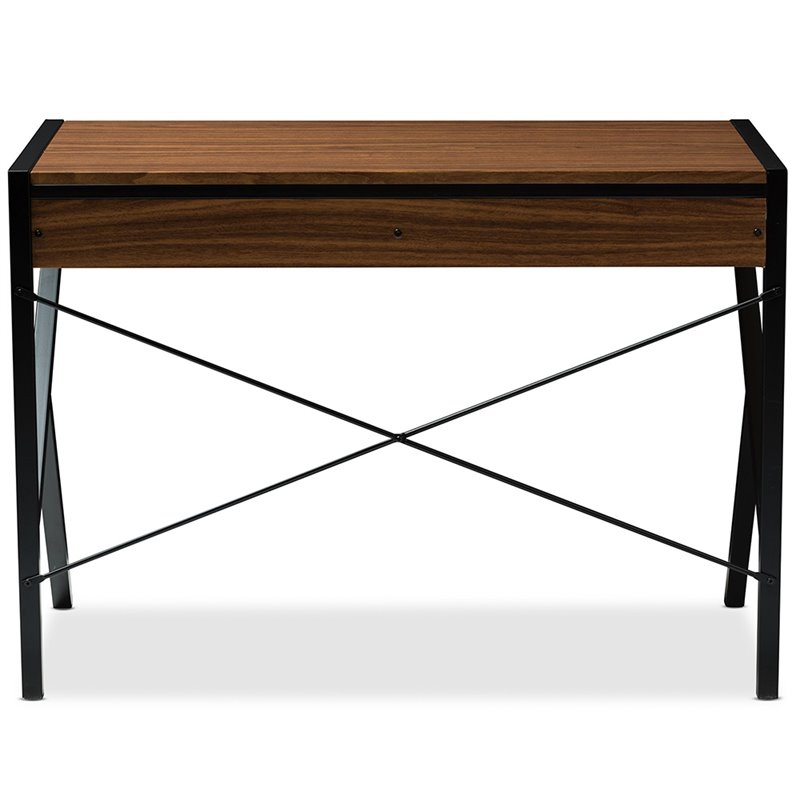 Baxton Studio New Semester Writing Desk in Black and Brown