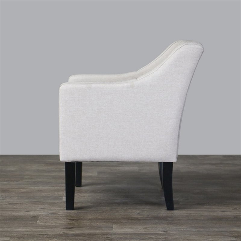 Baxton Studio Brittany Tufted Accent Chair in Beige and Black