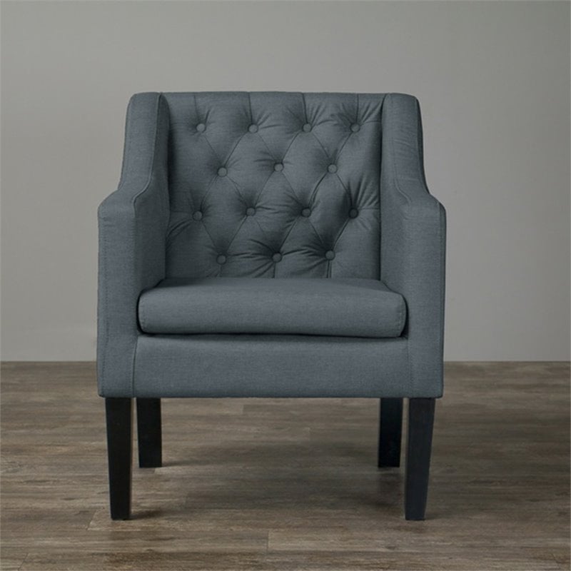 Baxton Studio Brittany Tufted Accent Chair in Gray and Black