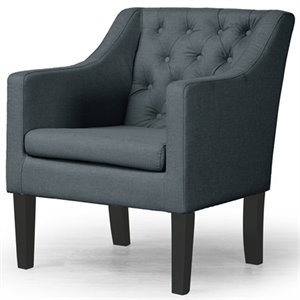 baxton studio brittany tufted accent chair in gray and black