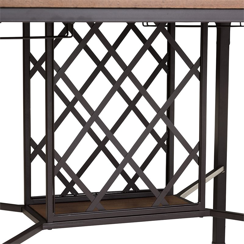 Baxton Studio Vintner 5 Piece Wine Rack Dining Set in Brown and