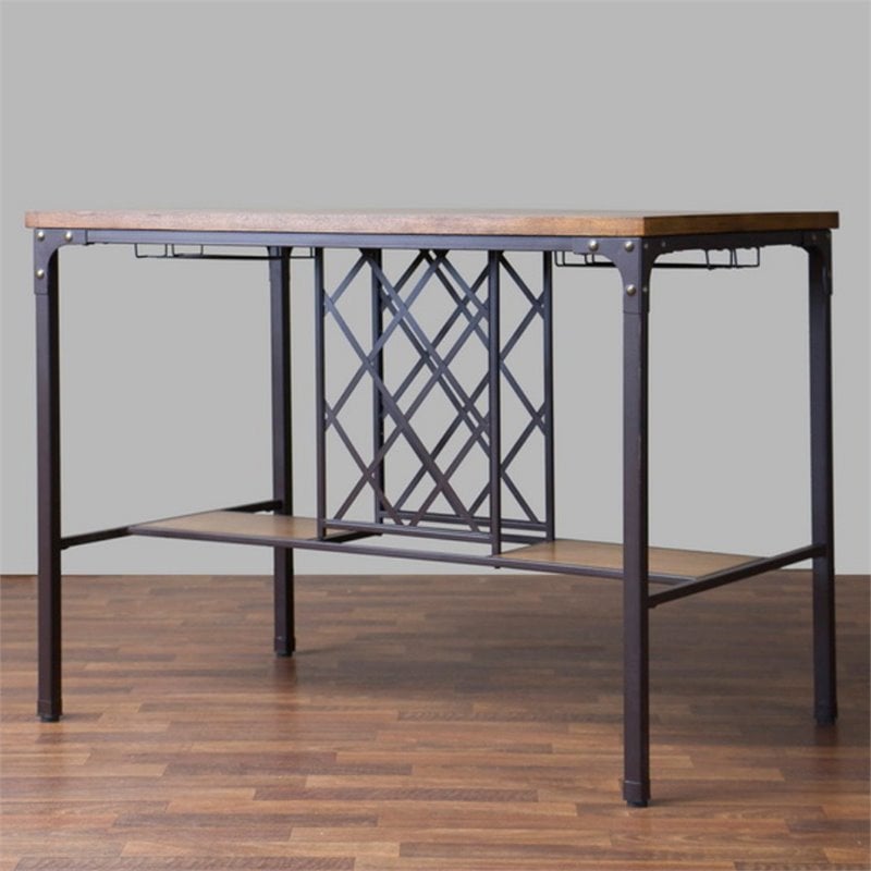 Baxton Studio Vintner 5 Piece Counter Height Dining Set in Light Brown