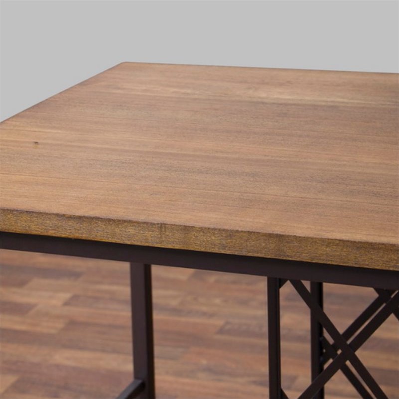Baxton Studio Vintner 5 Piece Counter Height Dining Set in Light Brown