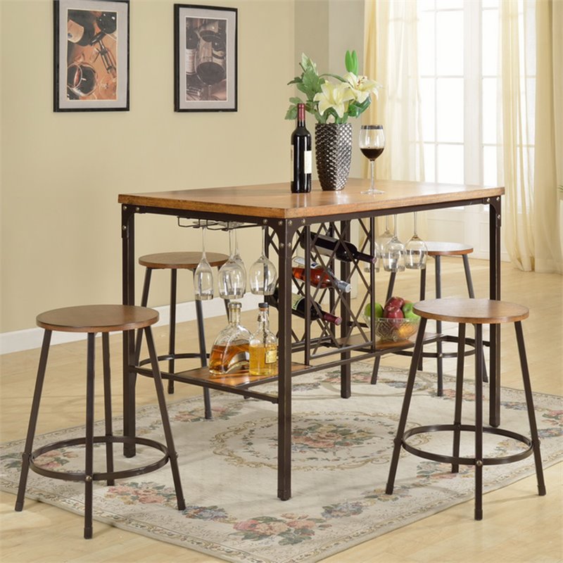 baxton studio 5 piece counter height dining set