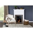 Baxton Studio Charlemagne Accent Chair in Beige and Brown Oak