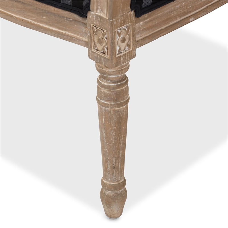 Baxton Studio Charlemagne Accent Chair in Black and Grey