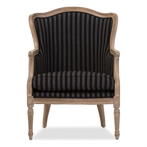 baxton studio charlemagne accent chair in black and grey