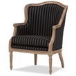 Baxton Studio Charlemagne Accent Chair in Black and Grey