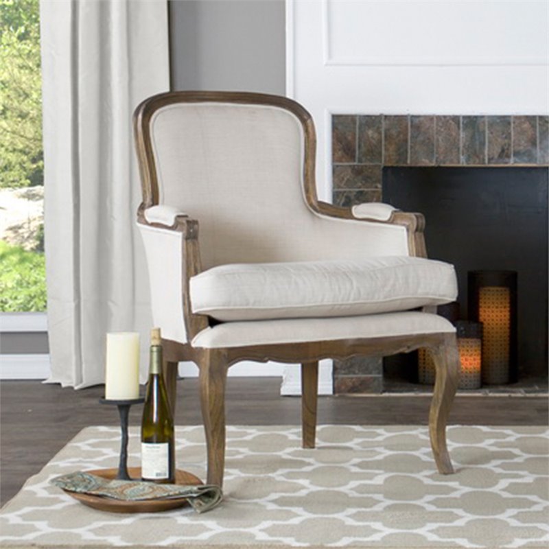 Baxton Studio Napoleon Accent Chair in Beige and Brown