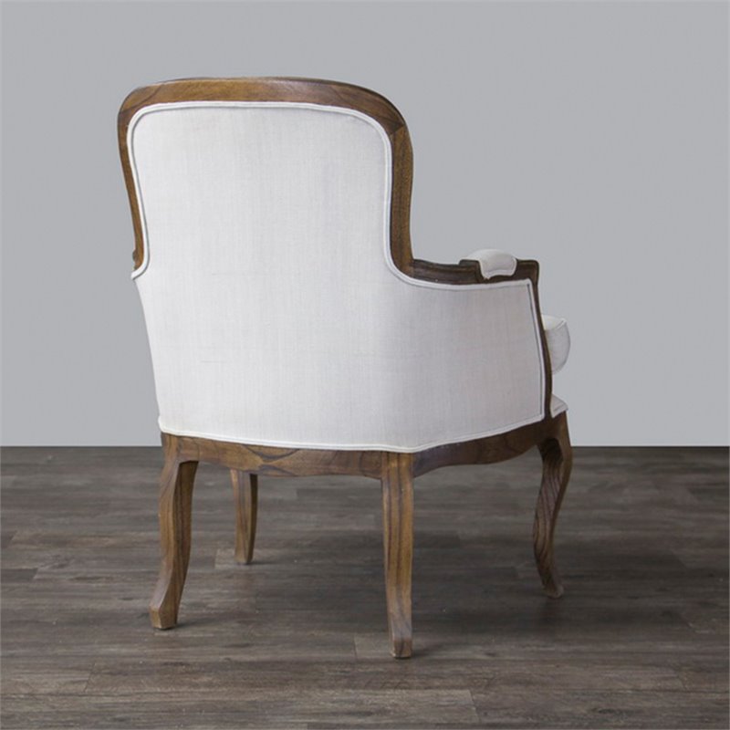 Baxton Studio Napoleon Accent Chair in Beige and Brown