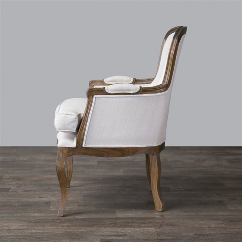 Baxton Studio Napoleon Accent Chair in Beige and Brown