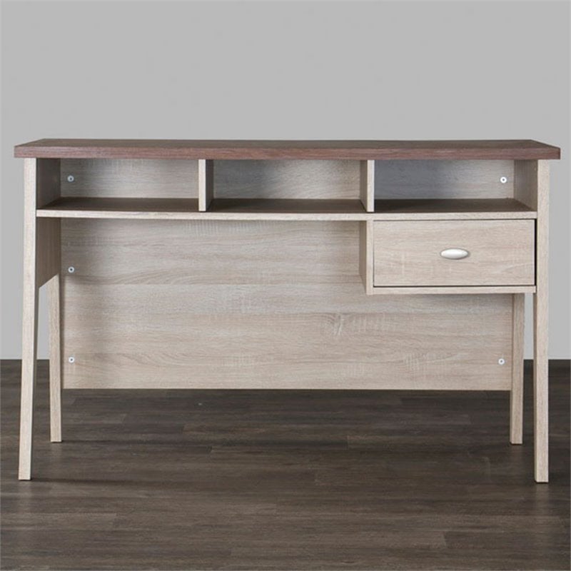 Baxton Studio Tyler Writing Desk in Dark Brown and Gray