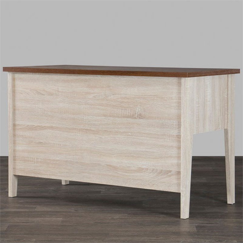 Baxton Studio Tyler Writing Desk in Dark Brown and Gray