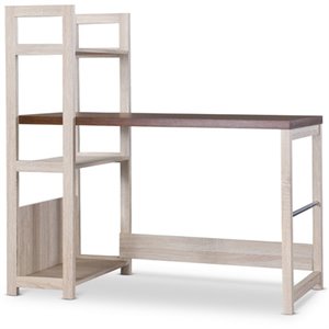 Baxton Studio Hypercube Writing Desk in Natural and Brown