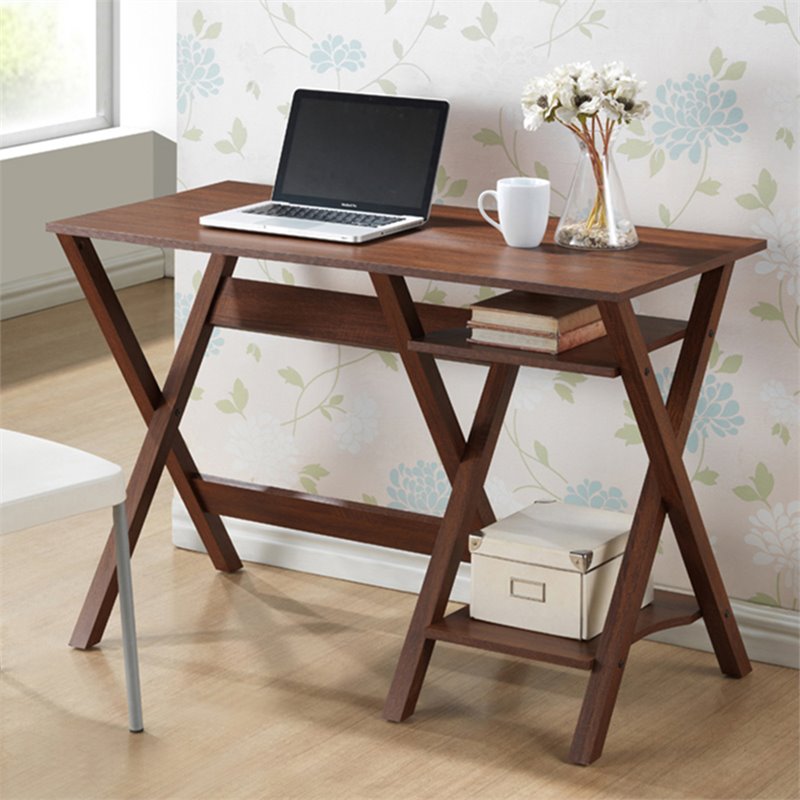 Baxton Studio Crossroads Writing Desk in Oak