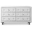 Baxton Studio Luminescence 6 Drawer Faux Leather Double Dresser