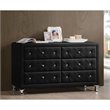 Baxton Studio Luminescence 6 Drawer Faux Leather Double Dresser