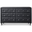 Baxton Studio Luminescence 6 Drawer Faux Leather Double Dresser