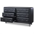 Baxton Studio Luminescence 6 Drawer Faux Leather Double Dresser