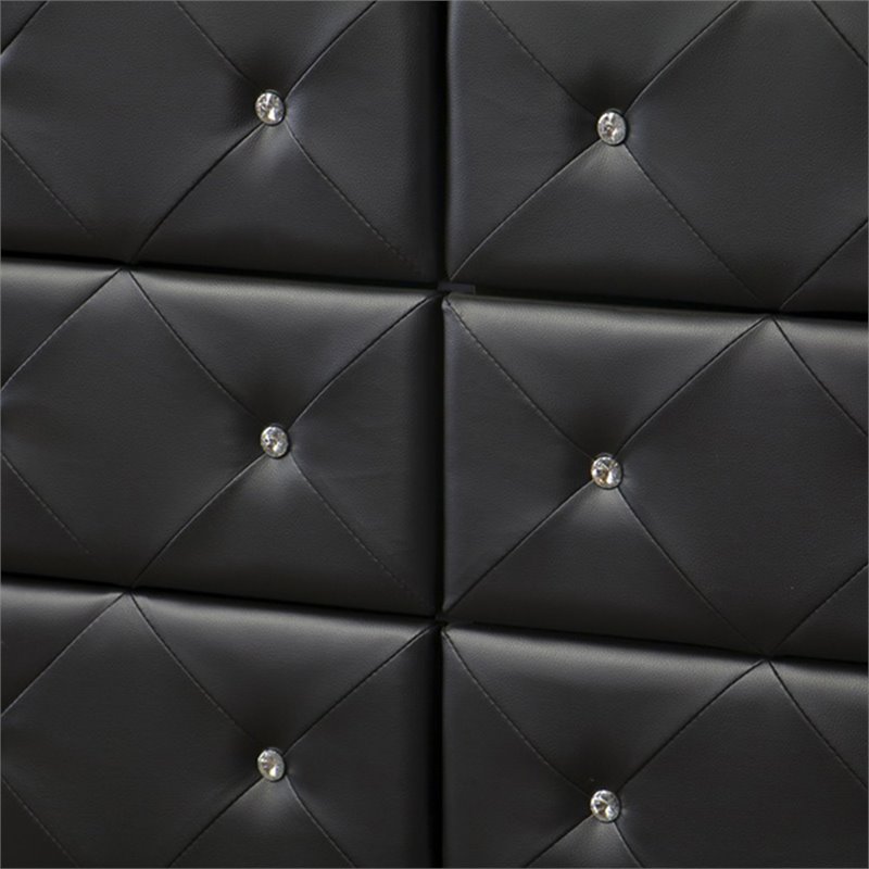 Baxton Studio Luminescence 6 Drawer Faux Leather Double Dresser
