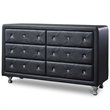 Baxton Studio Luminescence 6 Drawer Faux Leather Double Dresser
