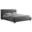 Baxton Studio Marzenia Upholstered Queen Low Profile Bed in Gray