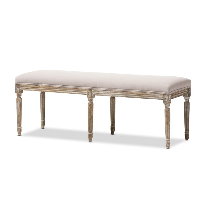 Baxton Studio Clairette Bench in Beige and Brown