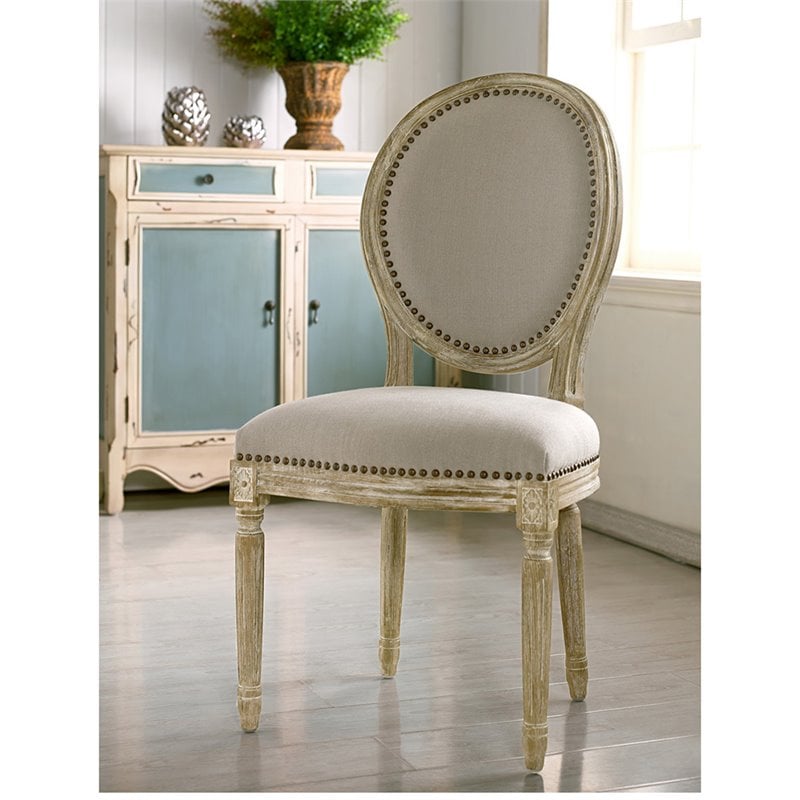 Baxton Studio Clairette Dining Side Chair in Beige and Brown