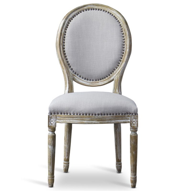 Baxton Studio Clairette Dining Side Chair in Beige and Brown