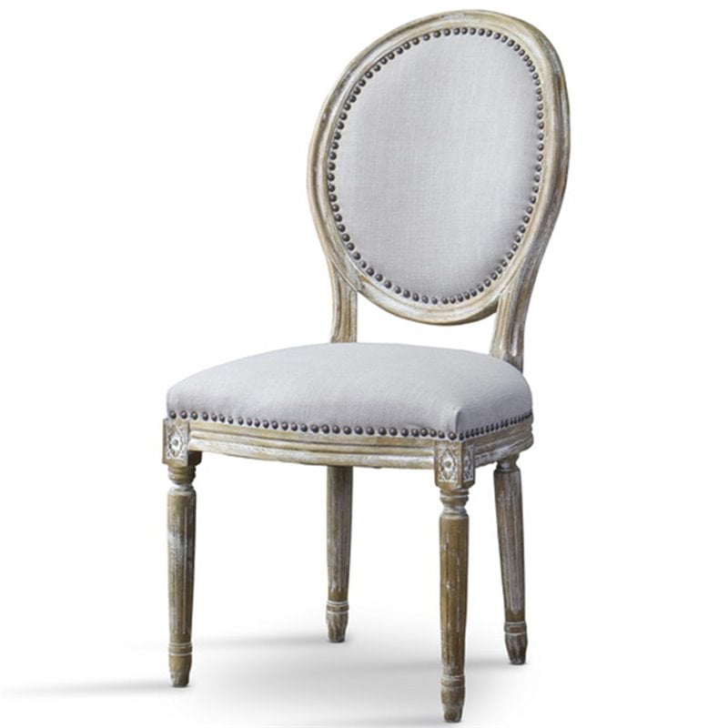 Baxton Studio Clairette Dining Side Chair in Beige and Brown
