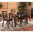 Baxton Studio Mozaika 5 Piece Dining Set in Dark Brown and Black