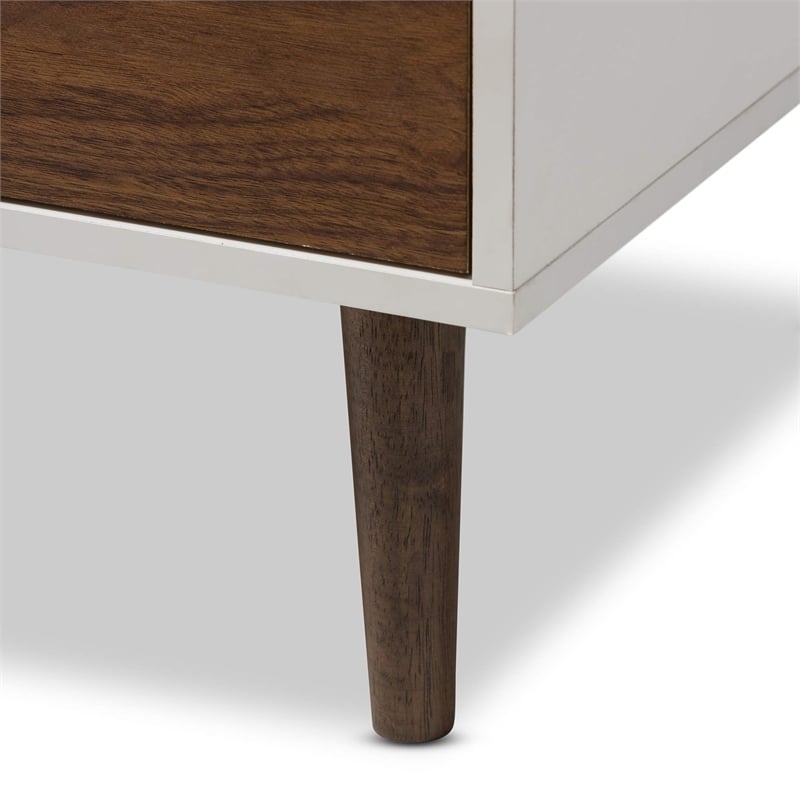 Baxton Studio Gemini Storage Coffee Table in White and Brown