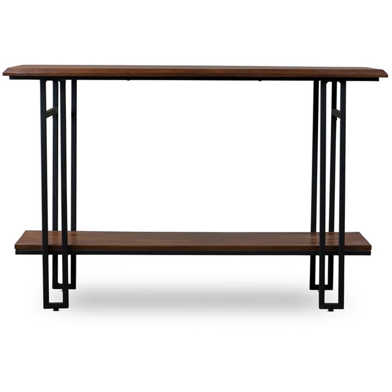 Baxton Studio Newcastle Console Table in Walnut and Black