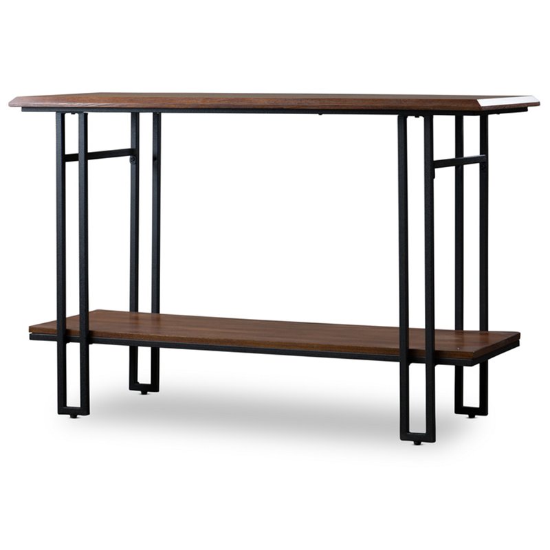 Baxton Studio Newcastle Console Table in Walnut and Black