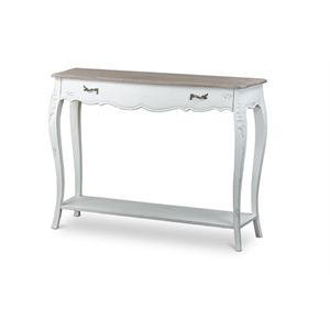 Baxton Studio Bourbonnais Console Table in White and Natural