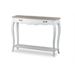 Baxton Studio Bourbonnais Console Table in White and Natural