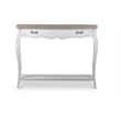 Baxton Studio Bourbonnais Console Table in White and Natural