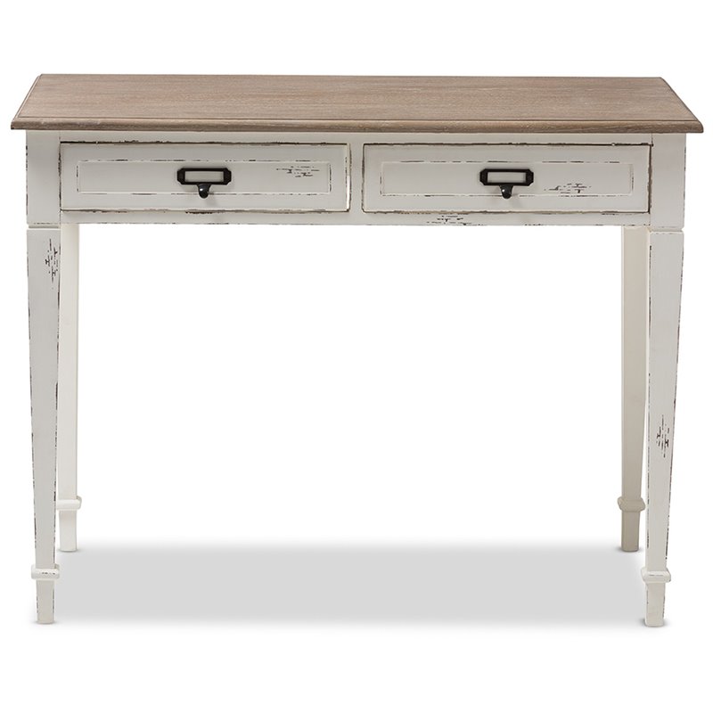 Baxton Studio Dauphine Writing Desk In White And Natural
