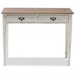 Baxton Studio Dauphine Writing Desk in White and Natural