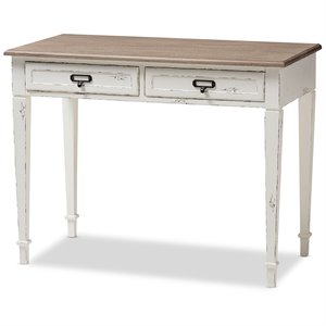 baxton studio dauphine writing desk in white and natural
