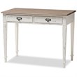 Baxton Studio Dauphine Writing Desk in White and Natural