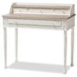 Baxton Studio Anjou Writing Desk in White and Natural