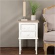 Baxton Studio Anjou 2 Drawer Nightstand in White and Natural