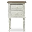 Baxton Studio Anjou 2 Drawer Nightstand in White and Natural