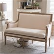 Baxton Studio Chavanon Loveseat in Light Beige and Natural