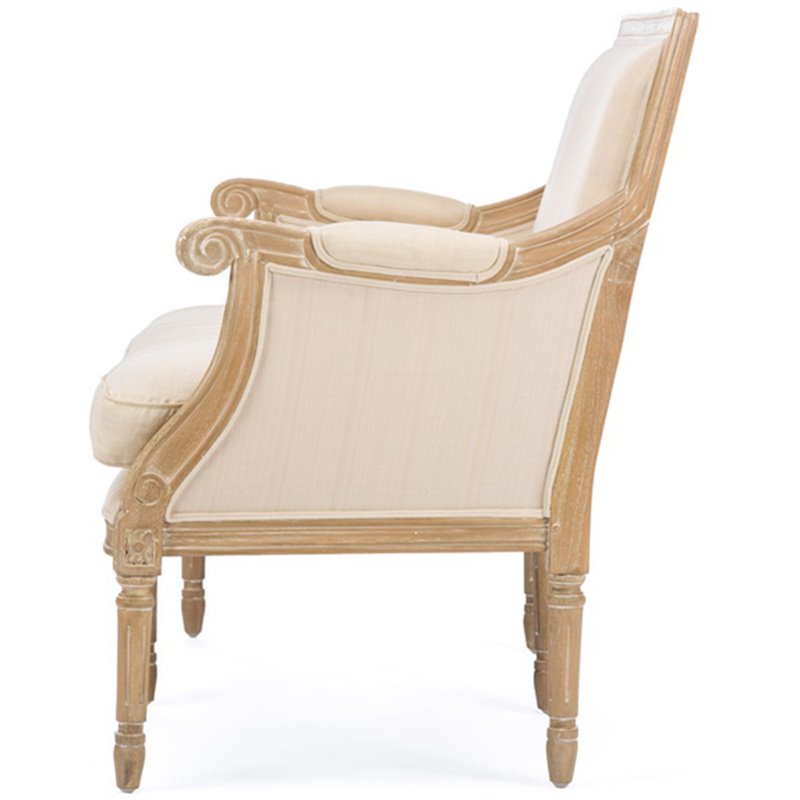 Baxton Studio Chavanon Loveseat in Light Beige and Natural