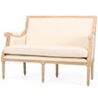 Baxton Studio Chavanon Loveseat in Light Beige and Natural